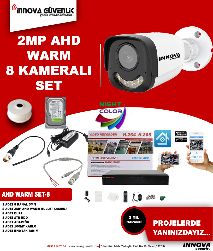 8 Lİ AHD KAMERA SİSTEMİ